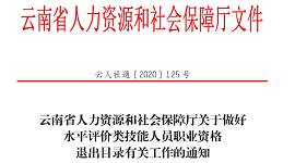 云南省人力资源和社会保障厅关于做好水平评价类技能人员职业资格退出目录有关工作的通知