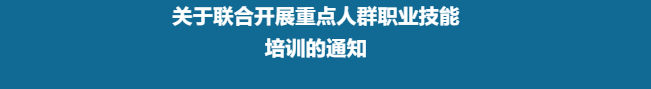 关于联合开展重点人群职业技能培训的通知